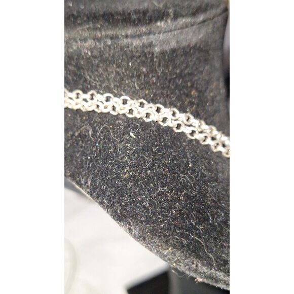 A Double Layered Silver Disc Women's Necklace Coin Statement Cocktail Evening - Picture 7 of 9